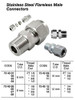 IMPA 734310 Stainless steel hydraulic straight male connector,    10x3/8