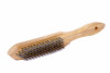 IMPA 510662 Steel wire handbrush, straigh handled wire brush with a length of 270 mm, average 4 x 15 rows. TETRA