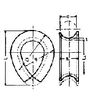 IMPA 230946 WIRE ROPE THIMBLE 20mm STEEL ZINC PLATED