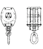 IMPA 231661 WOODEN BLOCK 2-SHEAVES 5" 14mm SWIVEL EYE & SHACKLE