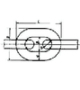 IMPA 231101 CHAIN GALVANISED diam. 6mm LONG LINK  per meter