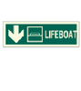 IMPA 334308 Direction sign (PV) - Lifeboat arrow left down