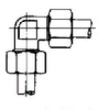 IMPA 733282 Equal elbow coupling FE/ZN 35MM 160BAR