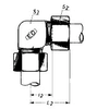 IMPA 734466 Equal elbow coupling FE/ZN 6MM 100BAR
