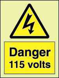 IMPA 337618 hazard sign - Danger 115 volts