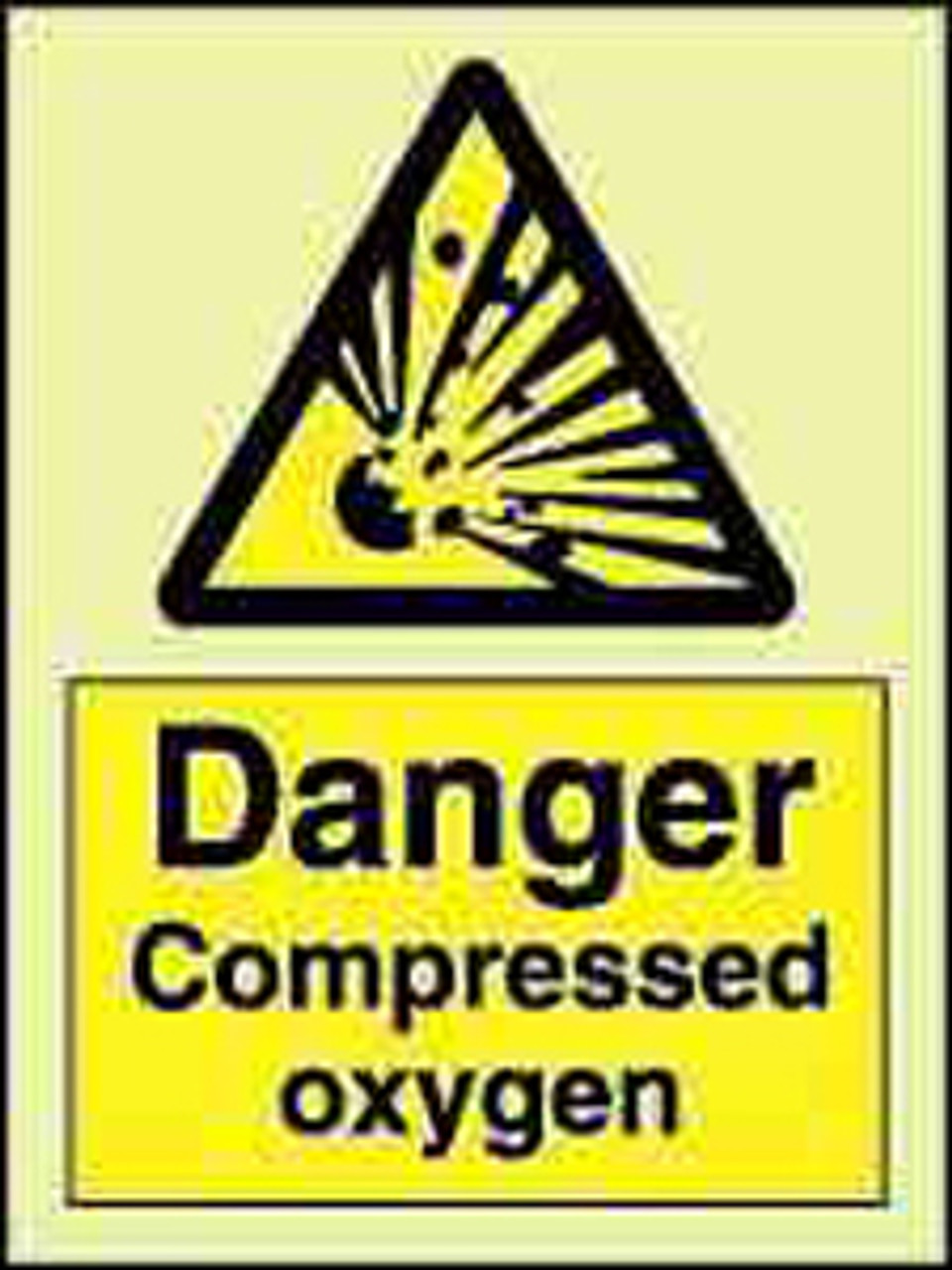 IMPA 337585 hazard sign - Danger compressed oxygen