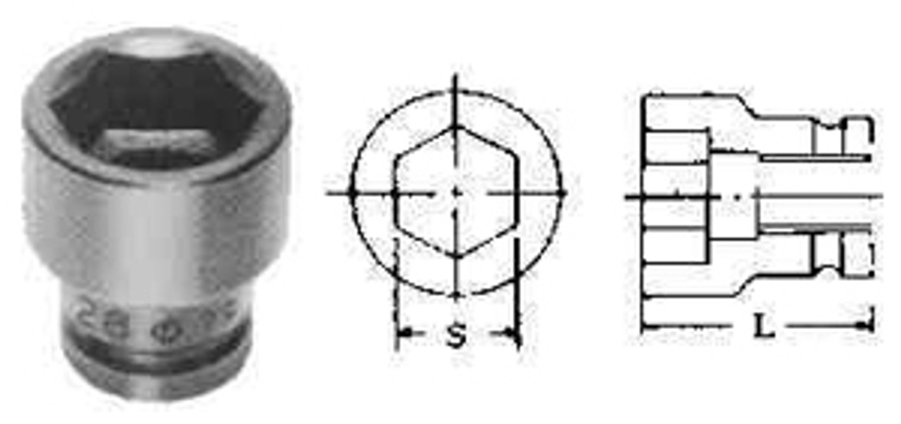 IMPA 590201 Heavy duty impact socket 3/8" square drive x 6mm