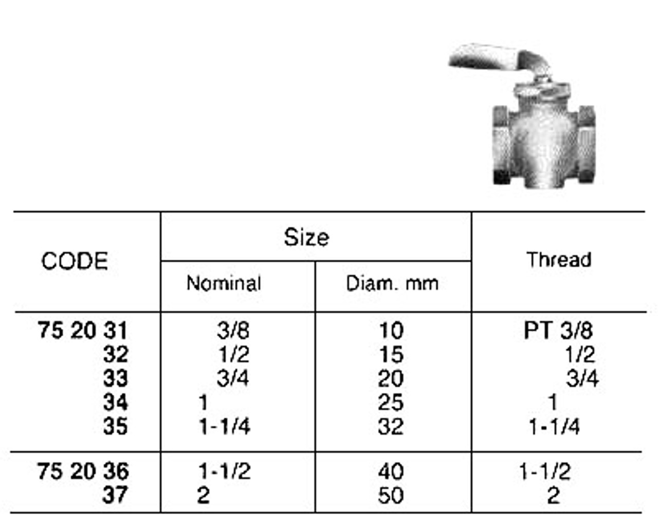 IMPA 752037 BALL VALVE BRASS BSP FEMALE 2" PN40 FULL BORE