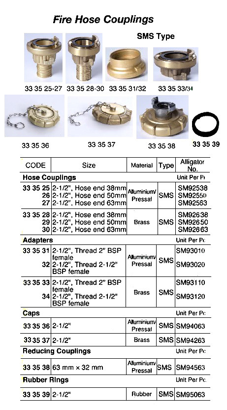 IMPA 333529 HOSE COUPLING SMS BRASS 21/2
