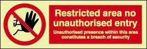 ●C.O.D.O.G. IMPA 338690 ISPS Code sign - Restricted area no unauthorised entry