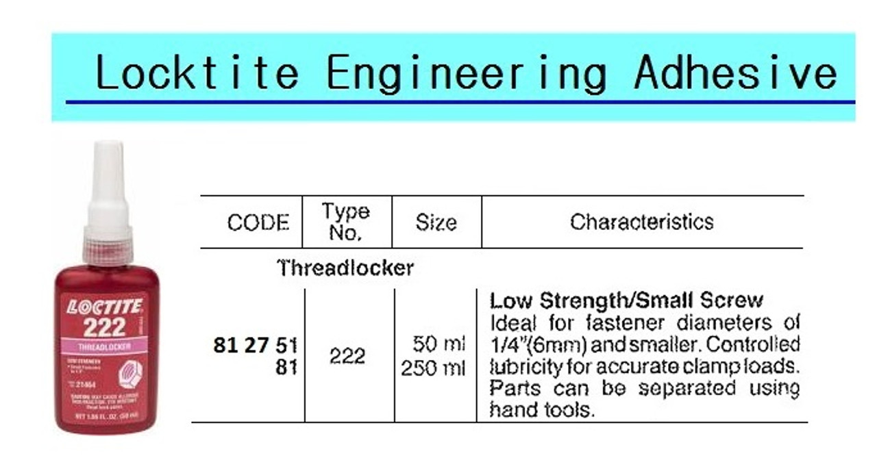 IMPA 812751 LOCTITE 222 bottle 50cc nut lock