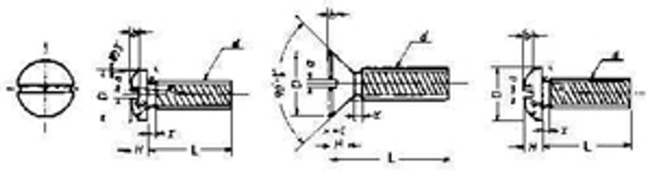 IMPA 694001 MACHINE SCREW COUNTERSUNK M6x40 DIN 963-ST.STEEL A2
