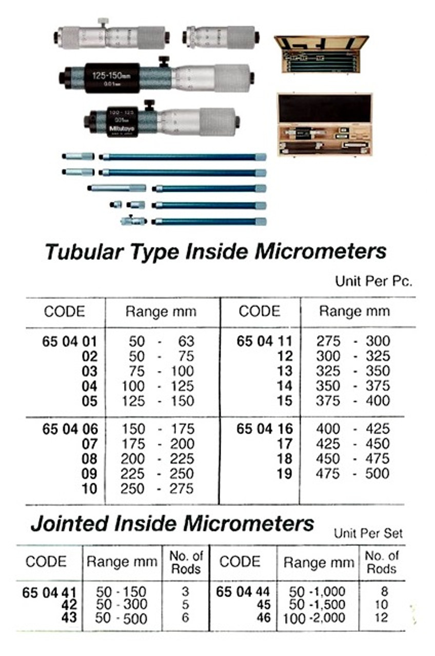 IMPA 650412 MICROMETER INSIDE TUBULAR TYPE 300-325mm