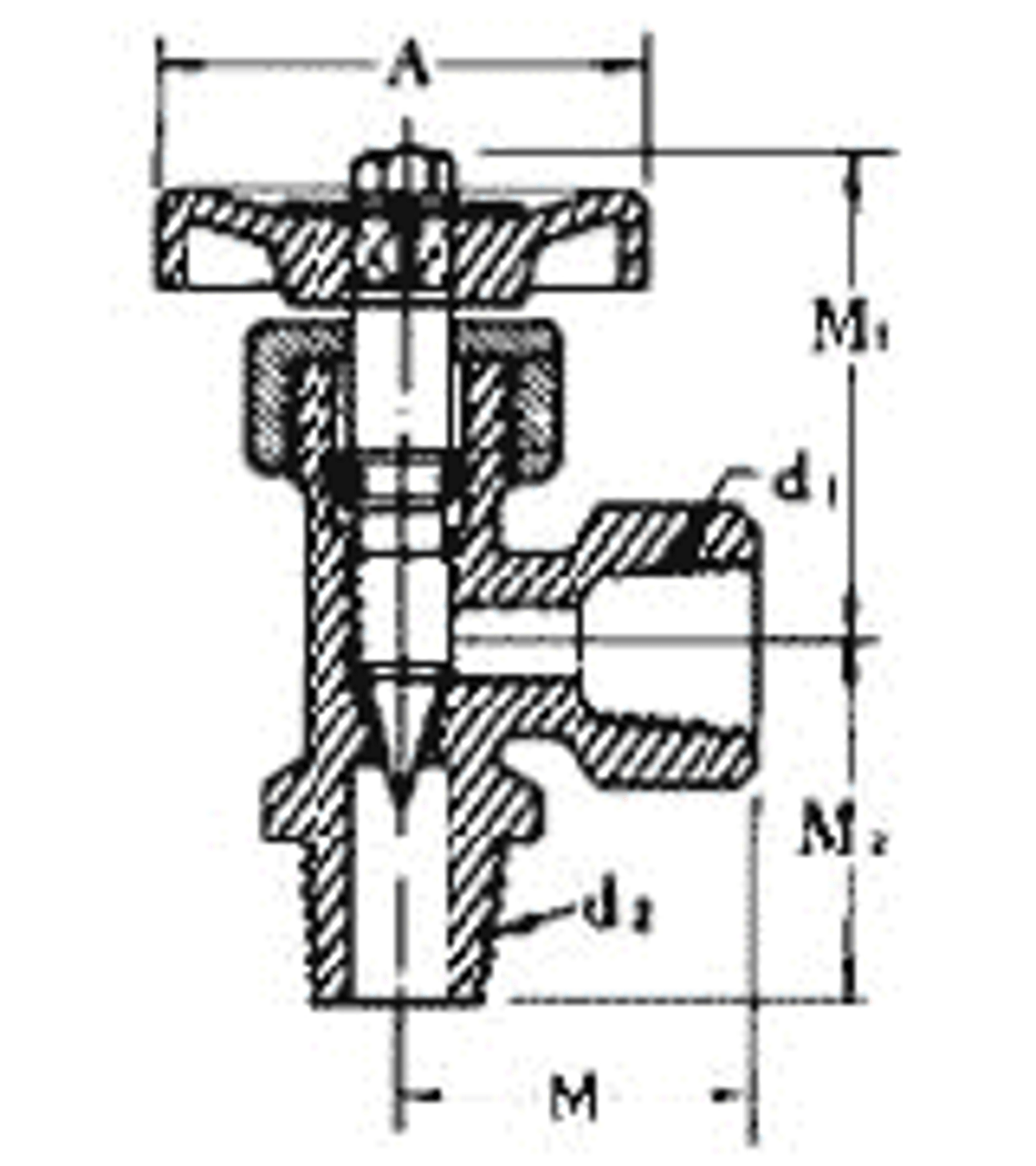 IMPA 752164 NEEDLE VALVE ANGLE BSP MALE X BSP FEMALE JIS BRASS 1/2 X 1/2