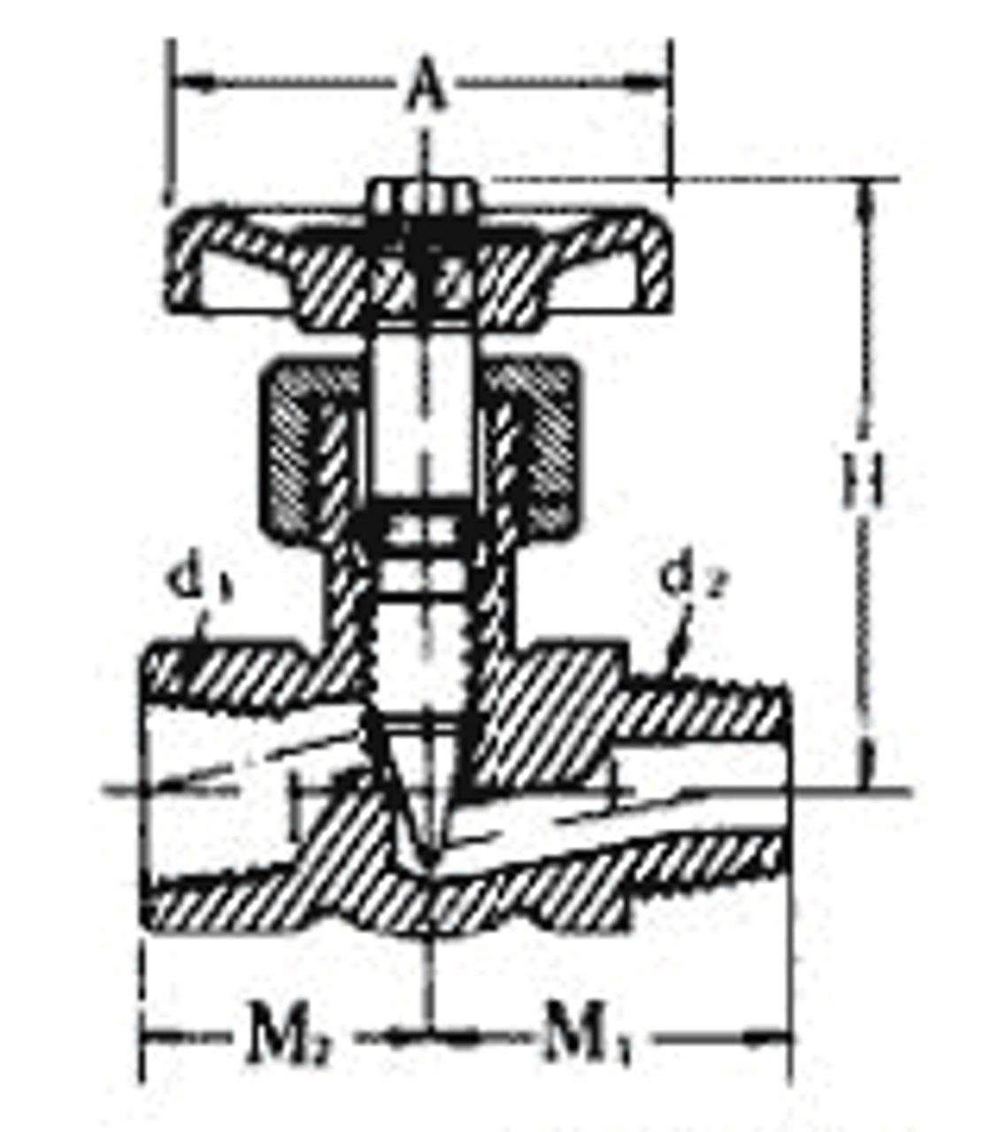 IMPA 752157 NEEDLE VALVE BSP MALE X BSP FEMALE BRASS 1/4" 50 MM PN100