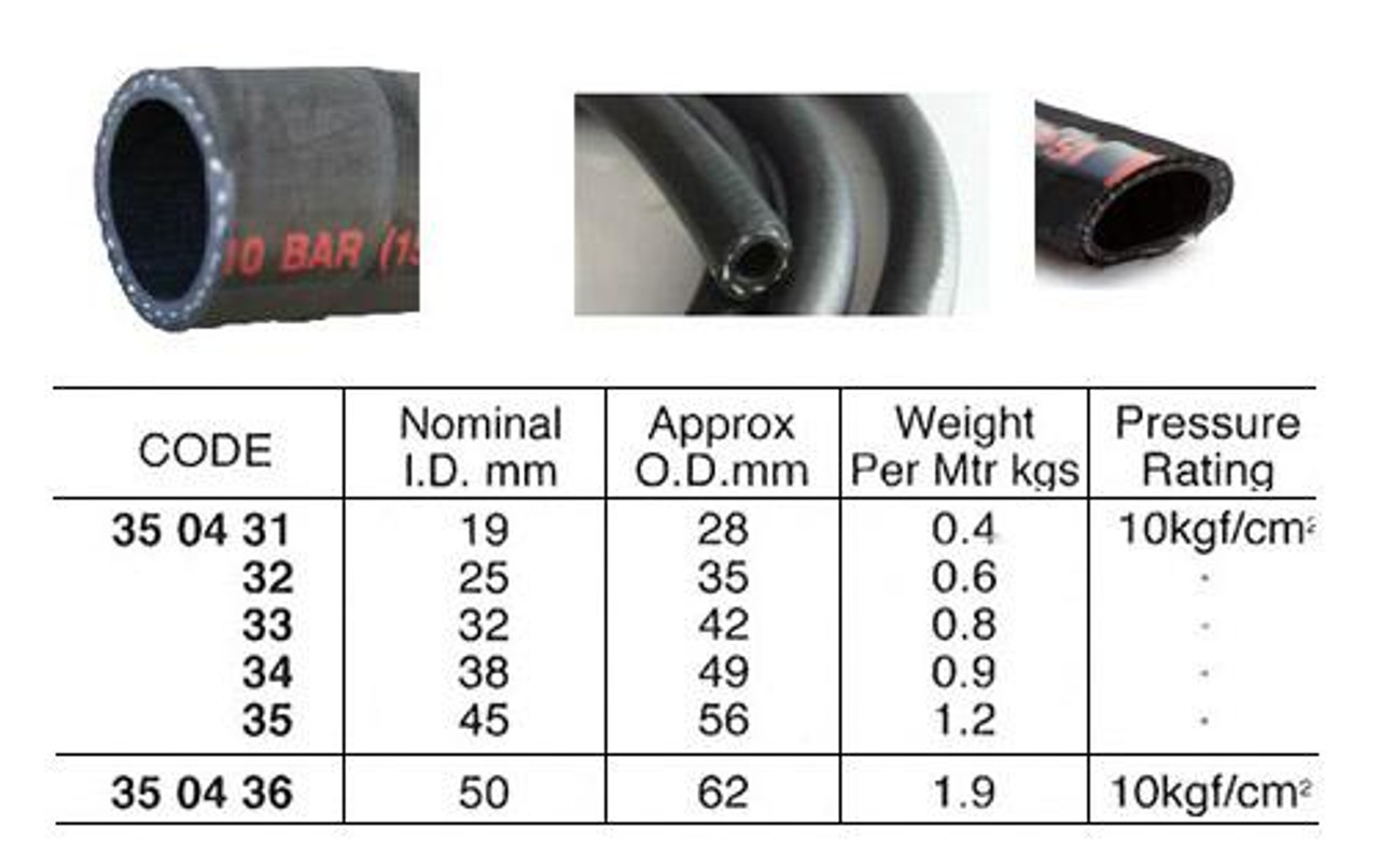 IMPA 350432 OIL & FUEL HOSE 25,4 MM 36,2 MM 50 MTR RUBBER 10 BAR