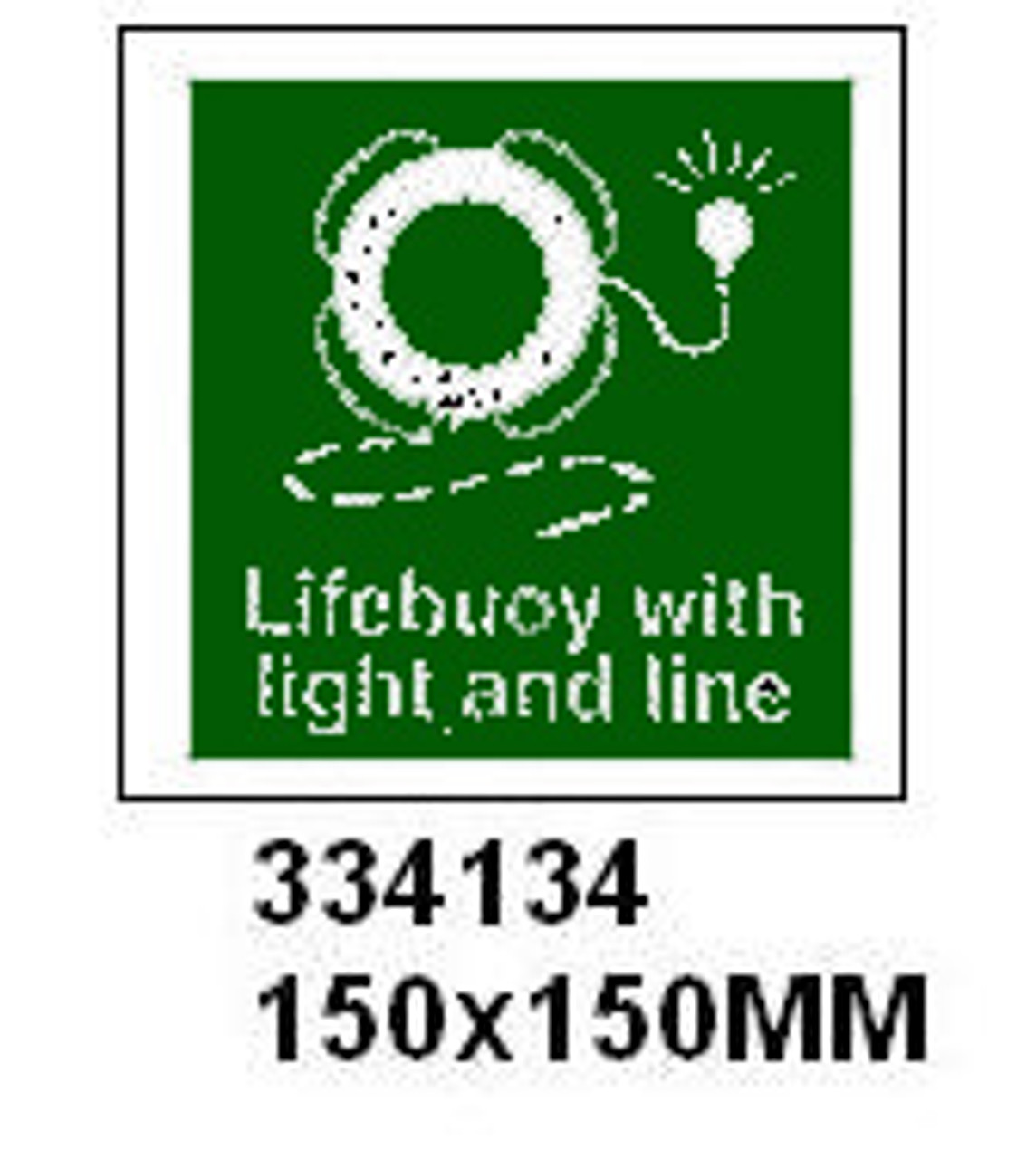 IMPA 334134 Photoluminescent IMO symbol - Lifebuoy with light & line