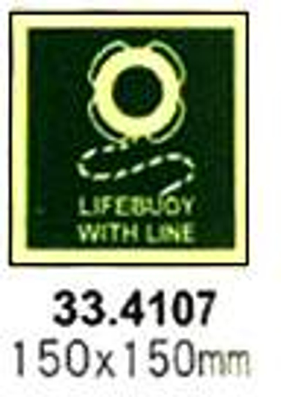 IMPA 334107 Photoluminescent IMO symbol - Lifebuoy with line