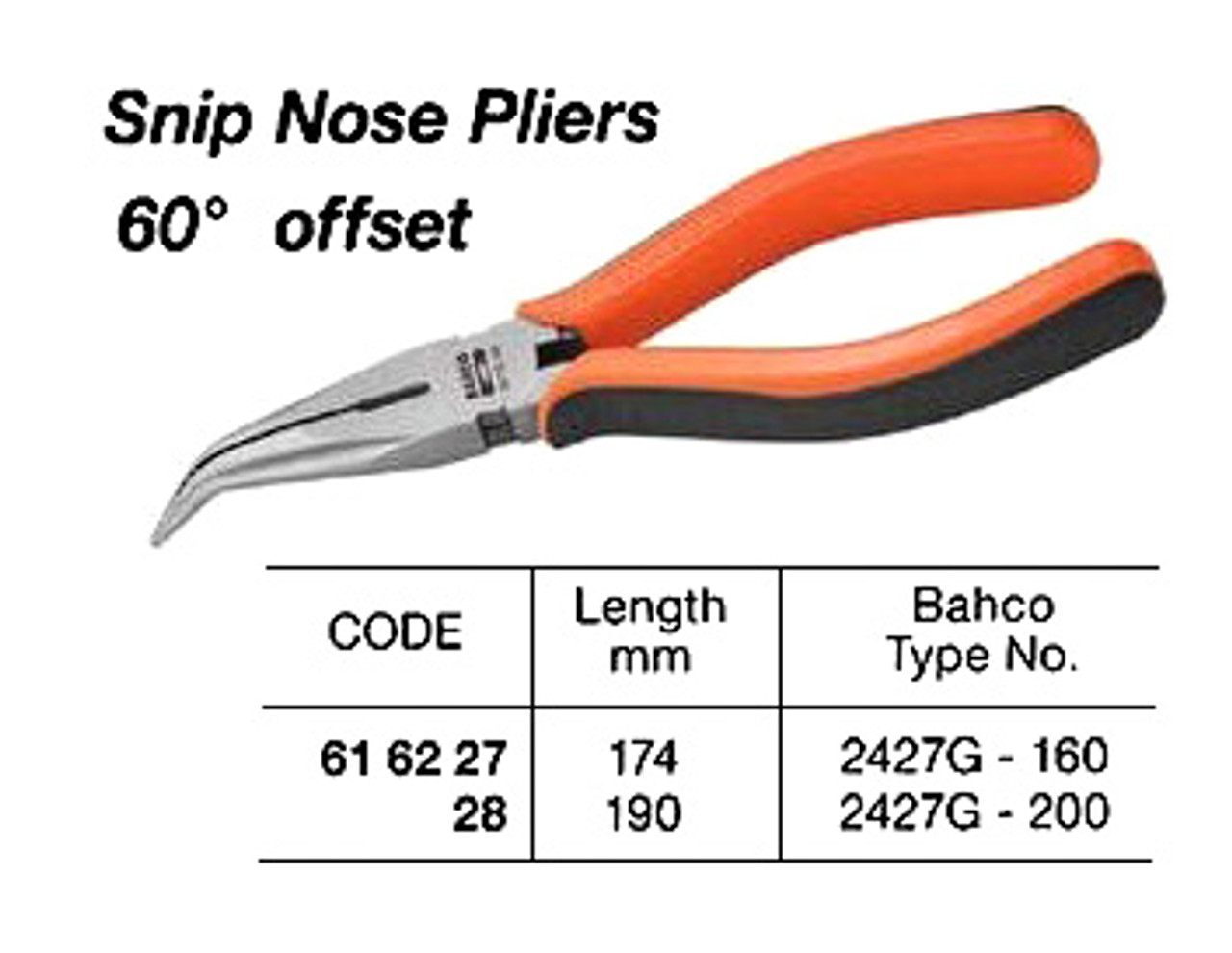 IMPA 616228 PLIER LONG NOSE BENT 200mm INSULATED    CHINA