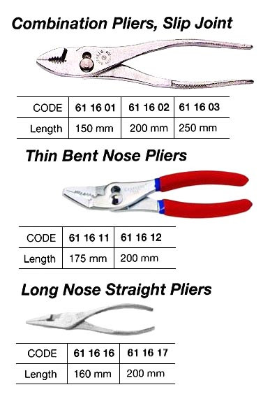 IMPA 611617 PLIER LONG NOSE STRAIGHT 200mm INSULATED