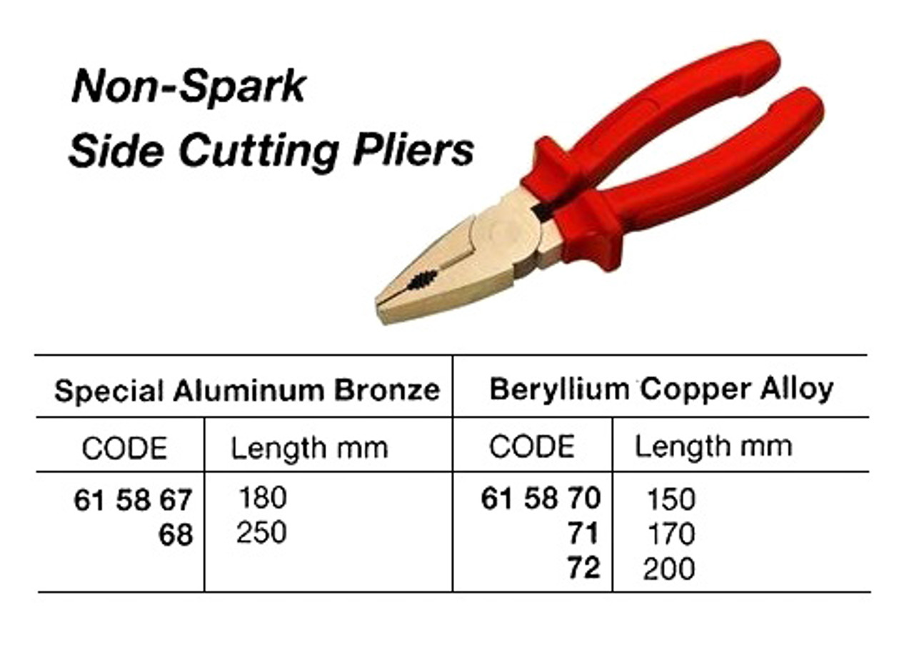 IMPA 615872 PLIER SIDE CUTTING 200mm ALUMINIUM-BRONZE NON-SPARK