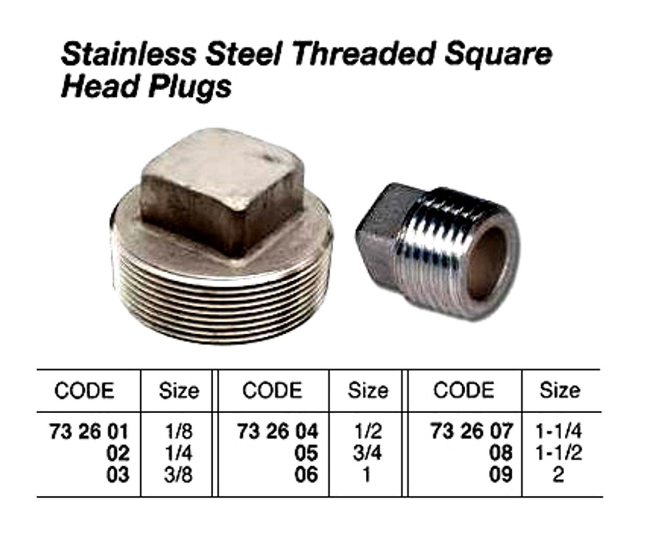 IMPA 732602 PLUG STAINLESS STEEL BSP 1/4