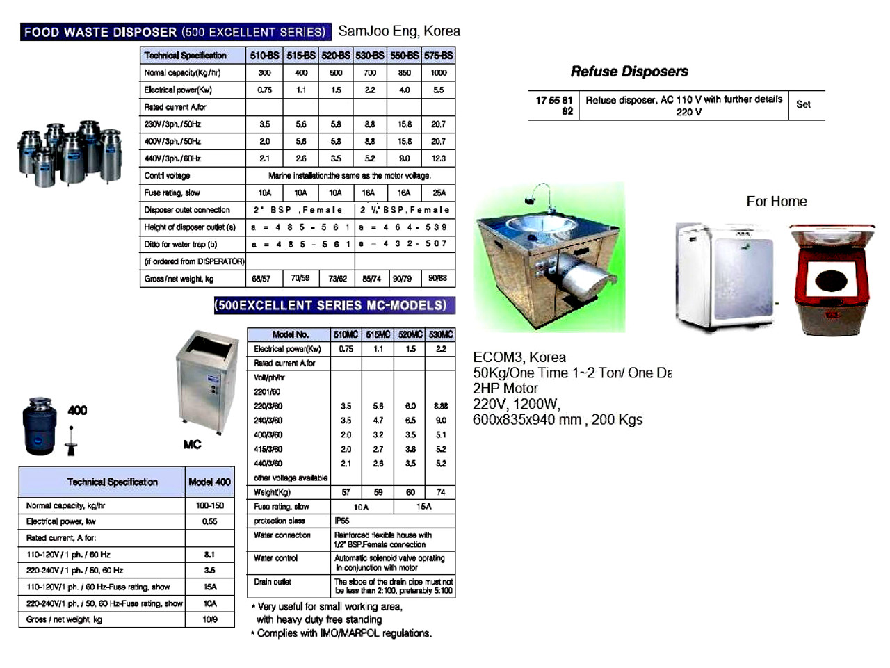 IMPA 175582 Refuse Disposer D800