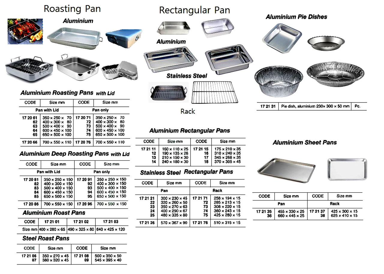 IMPA 172102 ROAST PAN 550x400x100mm ALUMINIUM