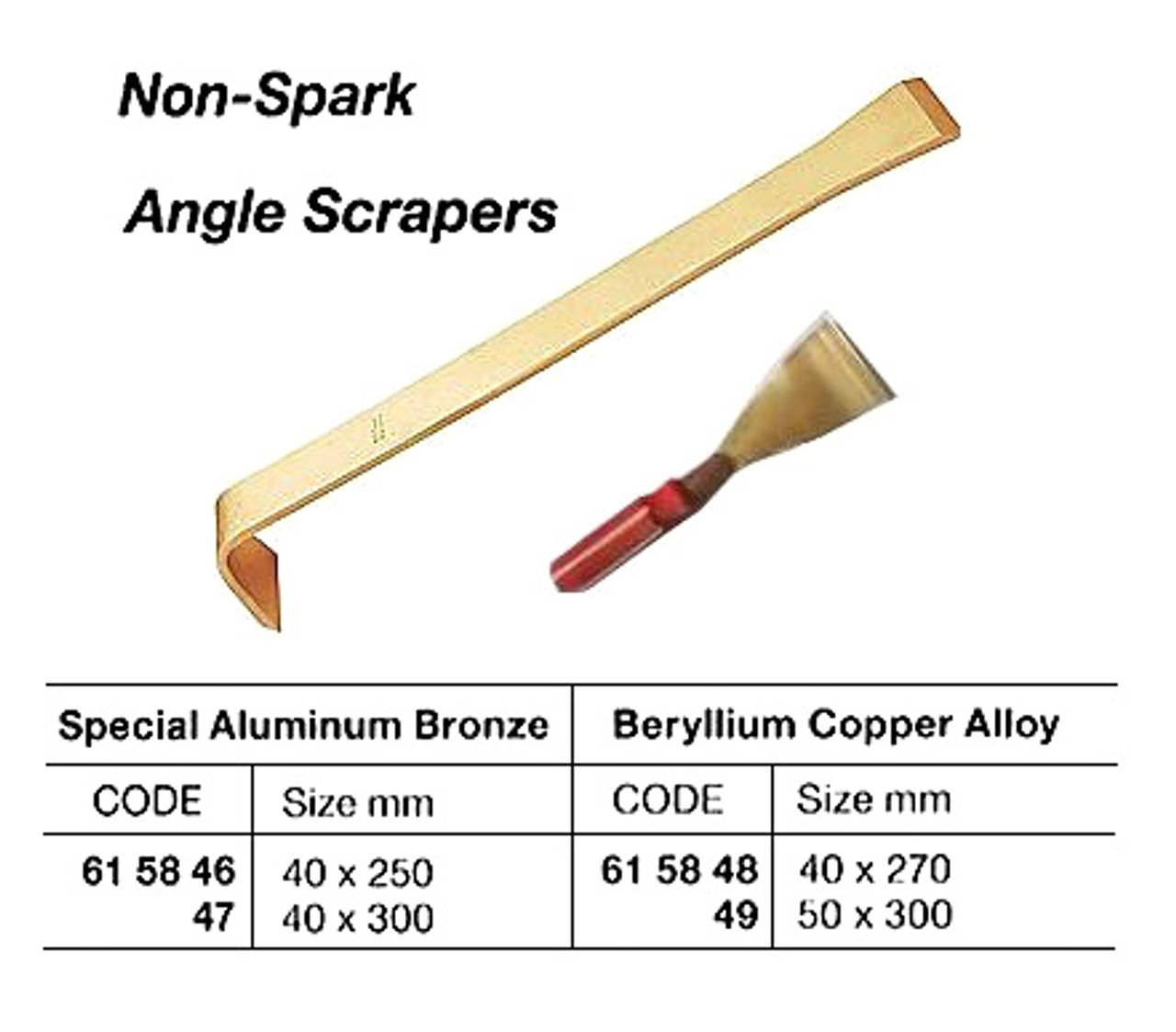 IMPA 615847 SCRAPER ANGLE NON-SPARK MBK 40X300MM