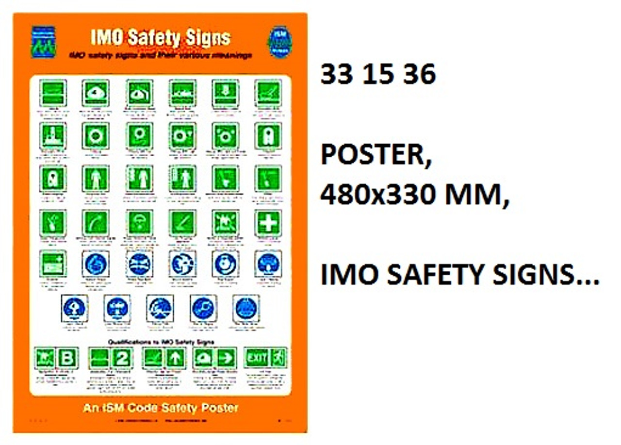 IMPA 331536 Self adhesive poster - IMO safety signs