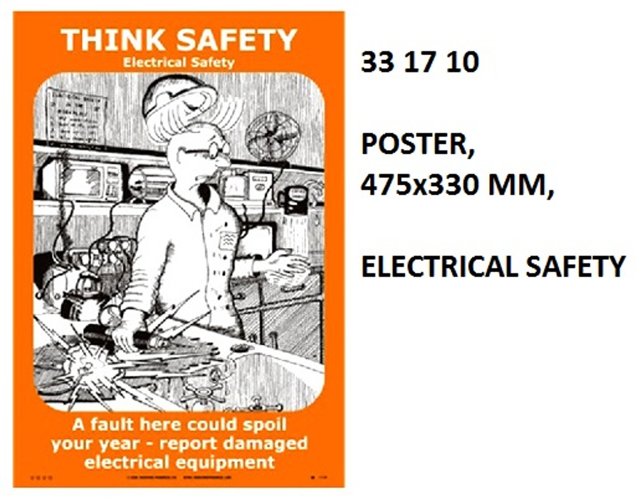 IMPA 331710 Self adhesive poster - Think safety - Electric safety