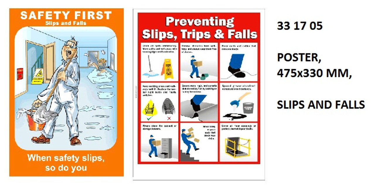 IMPA 331705 Self adhesive poster - Think safety - Slips and falls