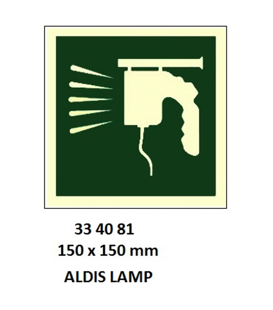 IMPA 334081 Self adhesive safety sign - Sign daylight signalling lamp