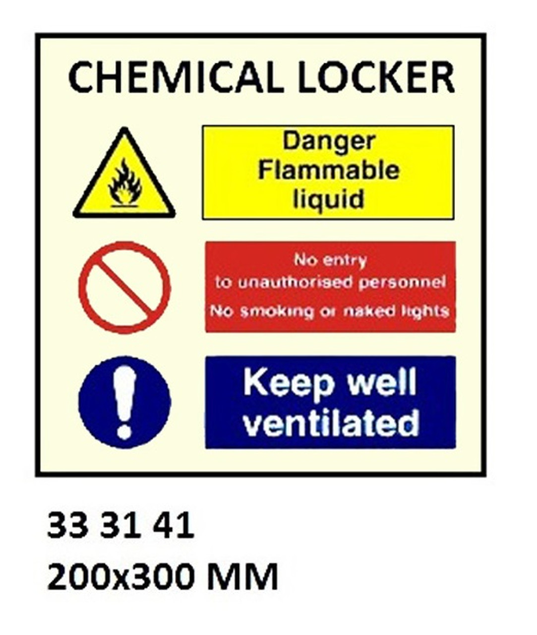 IMPA 333141 Self adhesive Space indentification signage - Chemical
