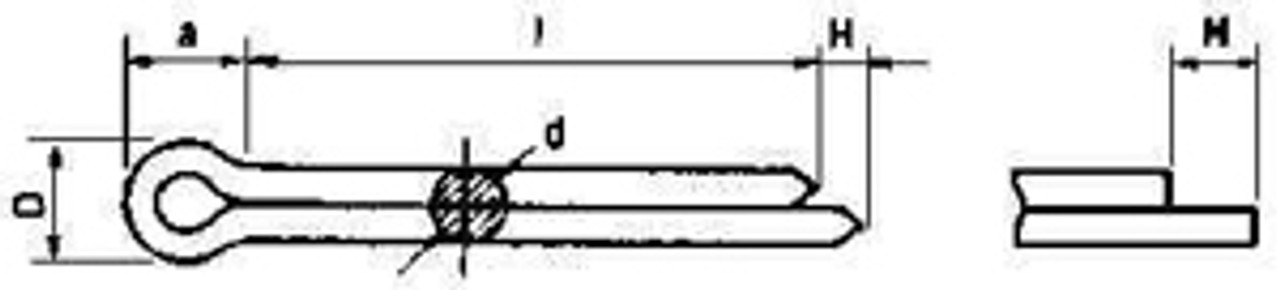 IMPA 695801 SPLIT PIN 6,3x100mm DIN 94-STEEL ZINC PLATED