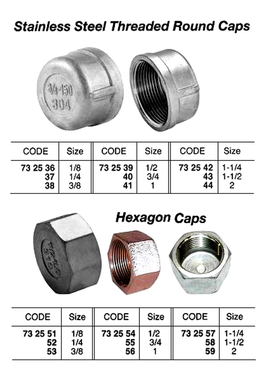IMPA 732540 Stainless steel round caps 316(L) 3/4" BSP