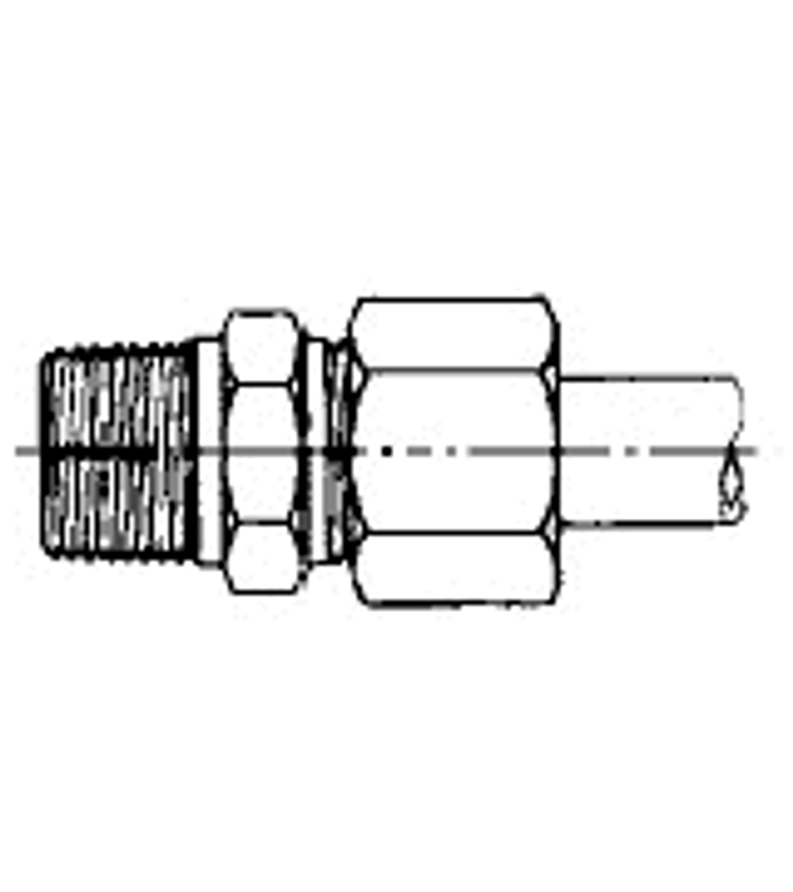 IMPA 733114 Steel Hydraulic straight male connector,    18x3/8