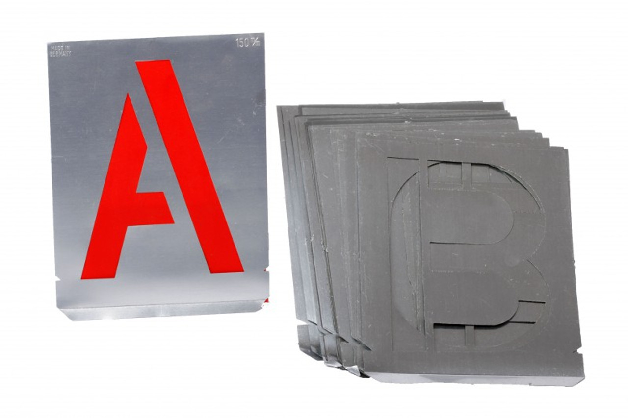 IMPA 613140 STENCIL LETTER & FIGURE SET 100mm ALUM. (A-Z+0-9) 36pcs