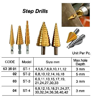 IMPA 633804 STEP DRILL #ST-4 6-38MM
