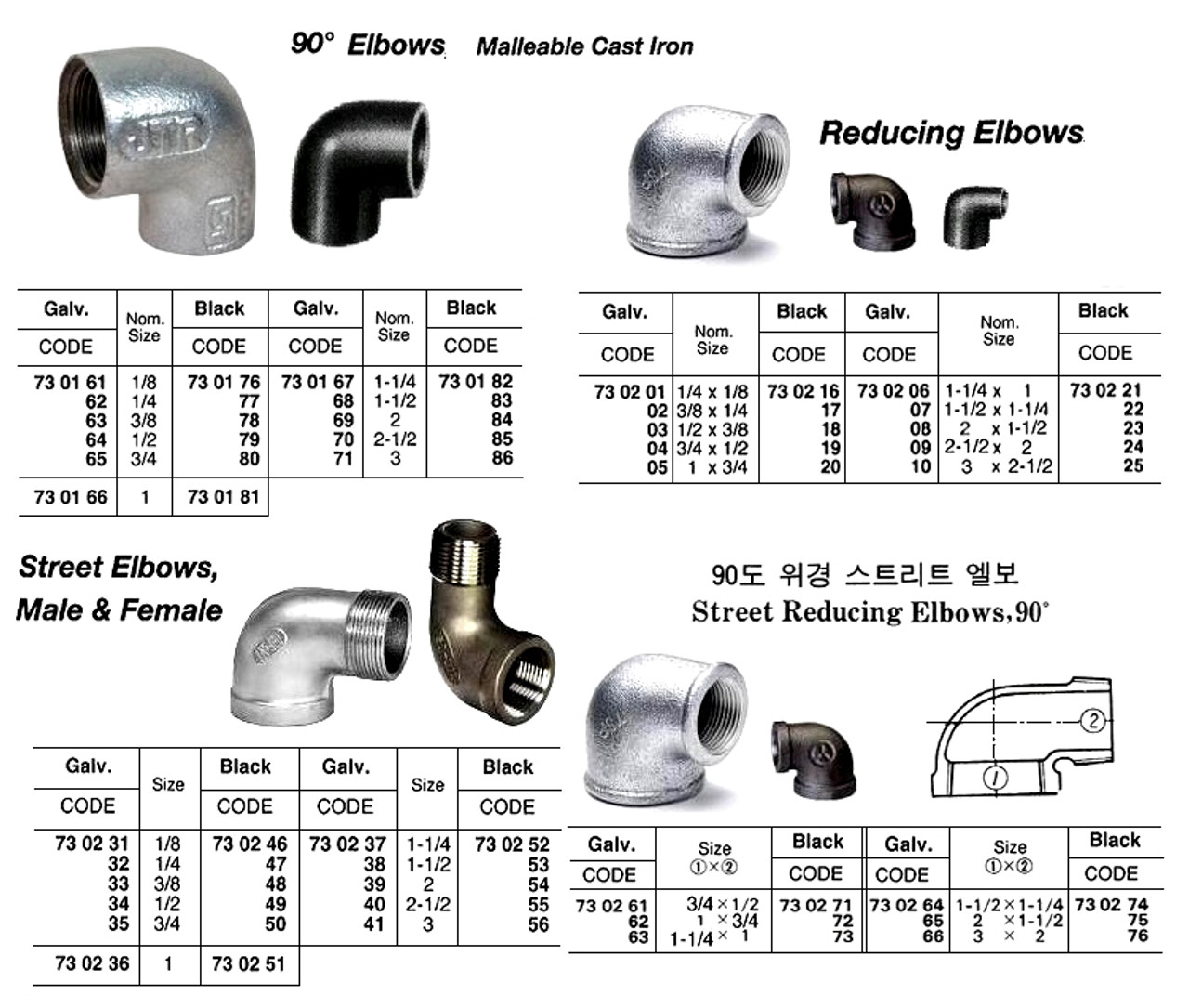 3/4 x 1/2 Male and Female Elbow