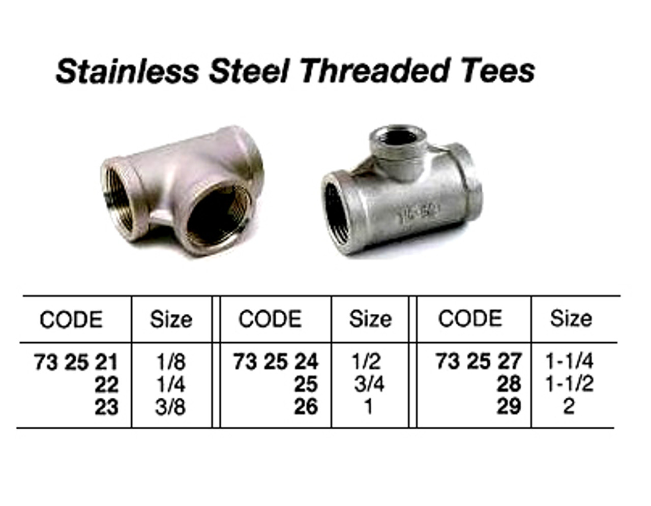 IMPA 732524 TEE STAINLESS STEEL BSP 1/2