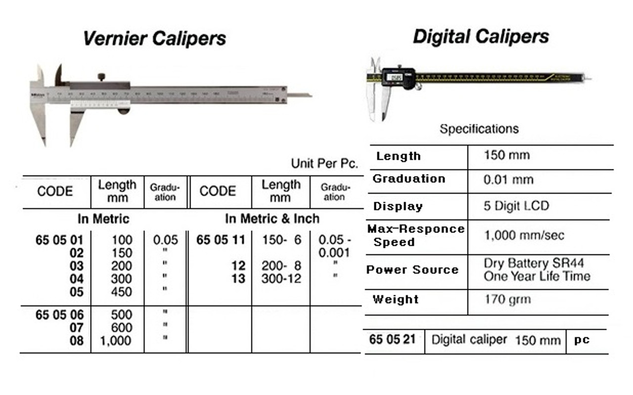 IMPA 650506 CALIPER VERNIER STAINLESS STEEL METRIC 500MM