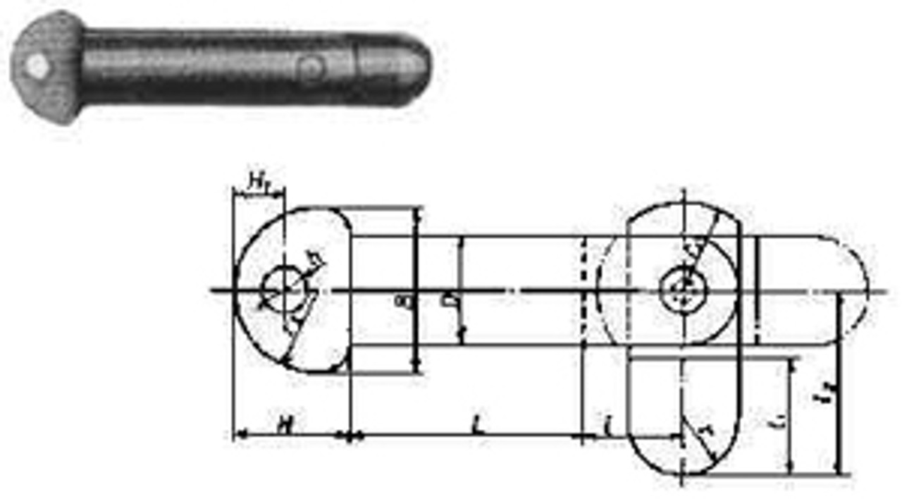 IMPA 696801 TOGGLE PIN STAINLESS STEEL Diam.20mm x Length 50mm