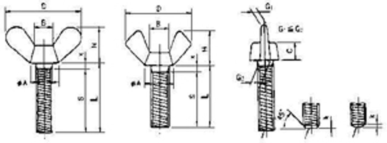 IMPA 692601 WING BOLT M12x40 DIN 316-CAST IRON ZINC