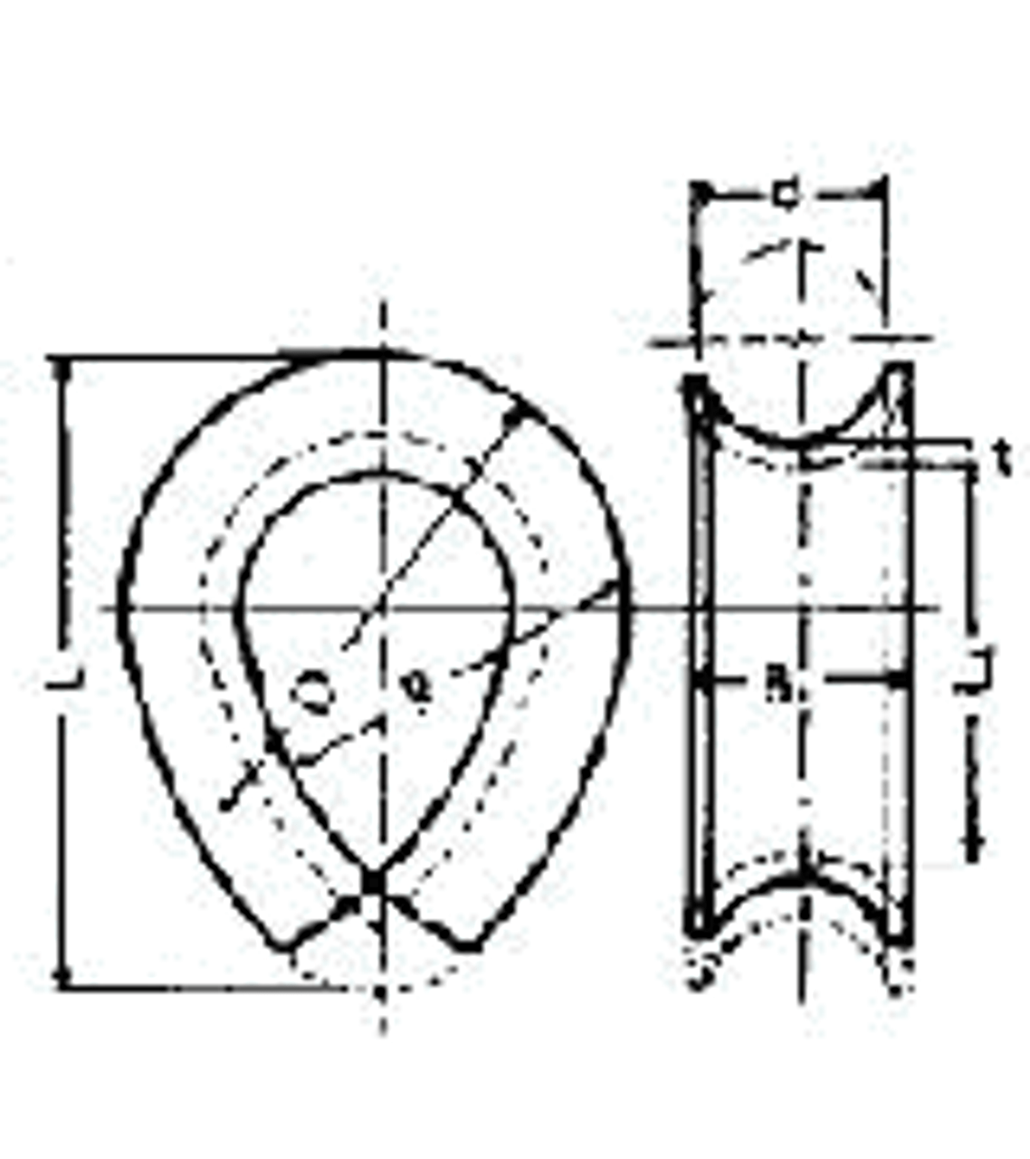 IMPA 230946 WIRE ROPE THIMBLE 20mm STEEL ZINC PLATED