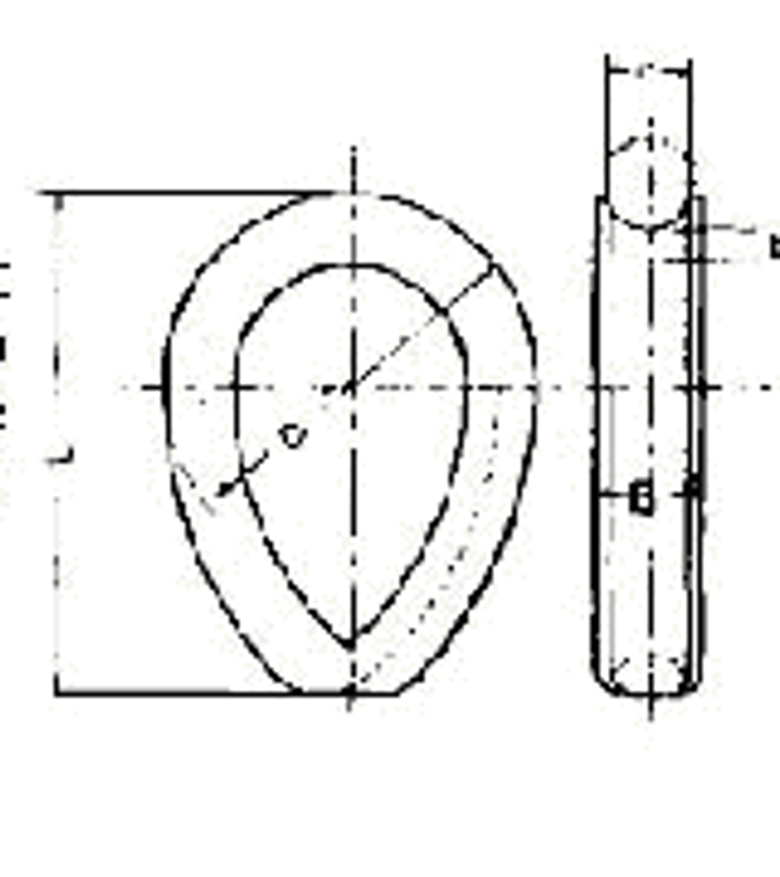 IMPA 233671 WIRE ROPE THIMBLE 6mm STAINLESS STEEL AISI-316