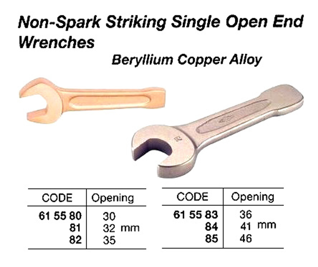 IMPA 615584 WRENCH STRIKING SINGLE OPEN 41mm BE-COPPER NON-SPARK
