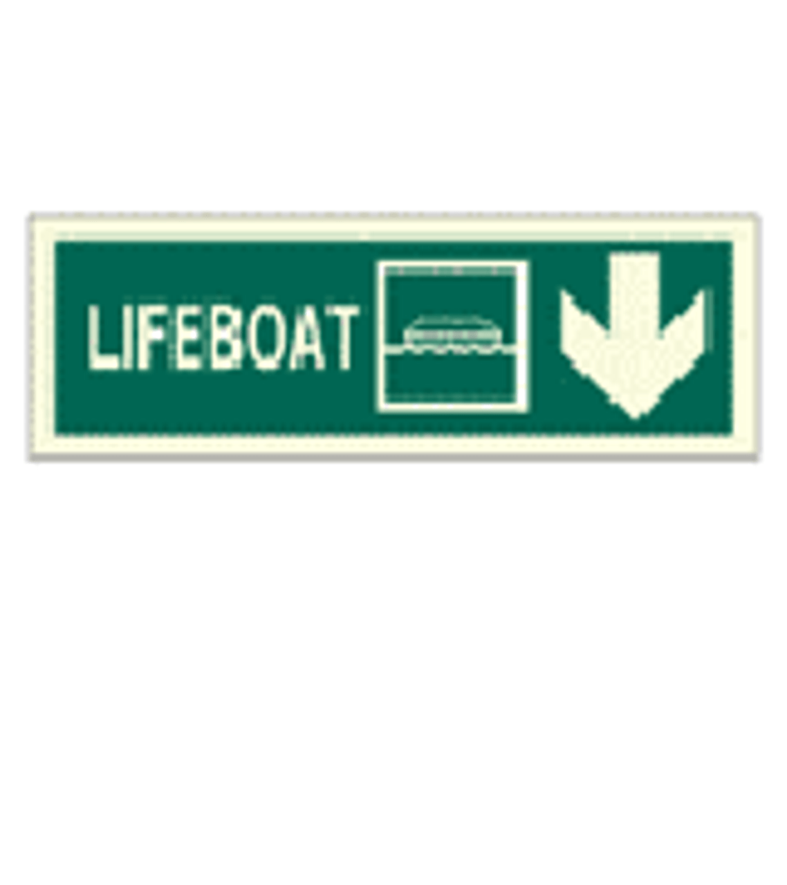 IMPA 334309 Direction sign (PV) - Lifeboat arrow right down