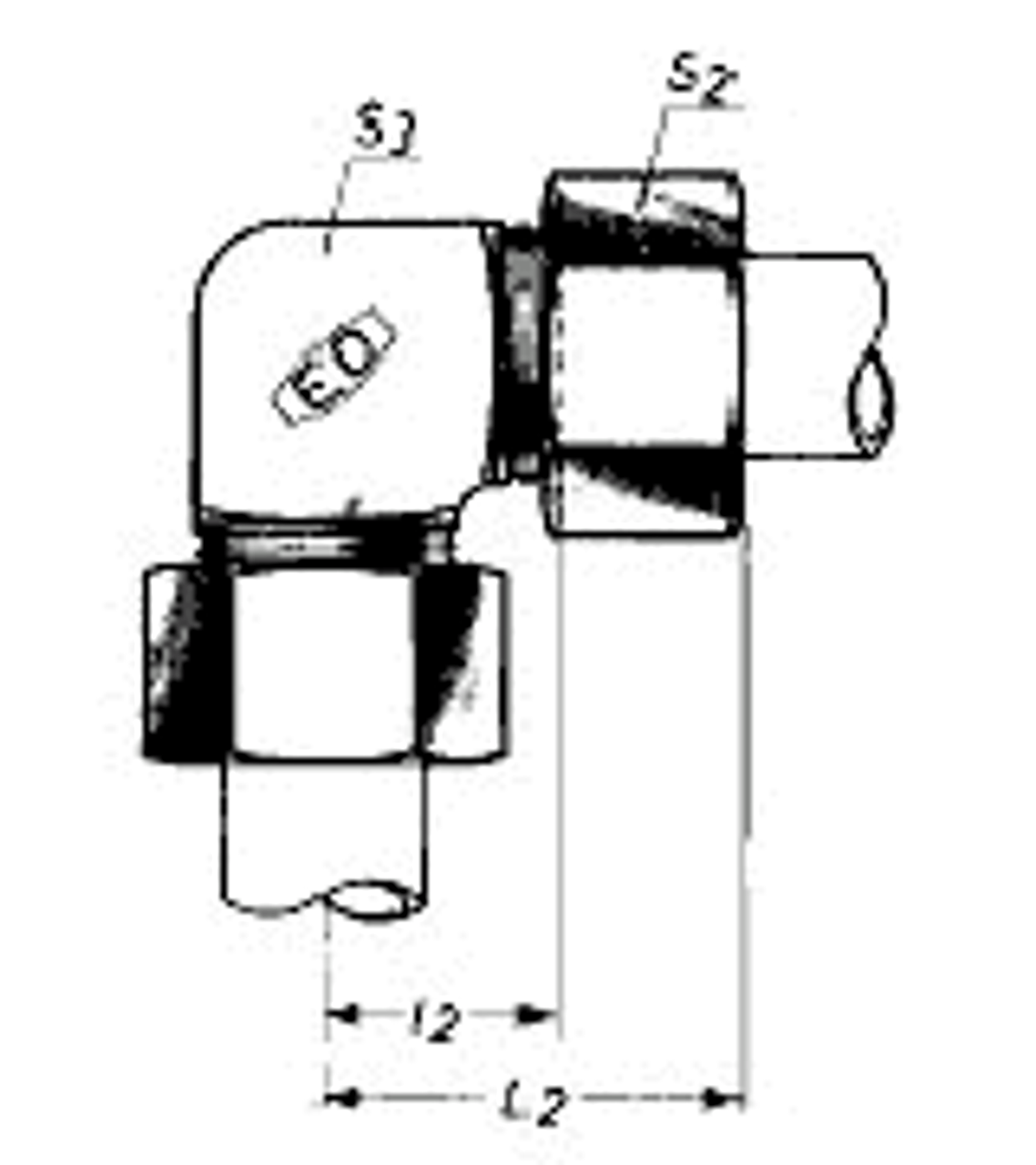IMPA 734466 Equal elbow coupling FE/ZN 6MM 100BAR