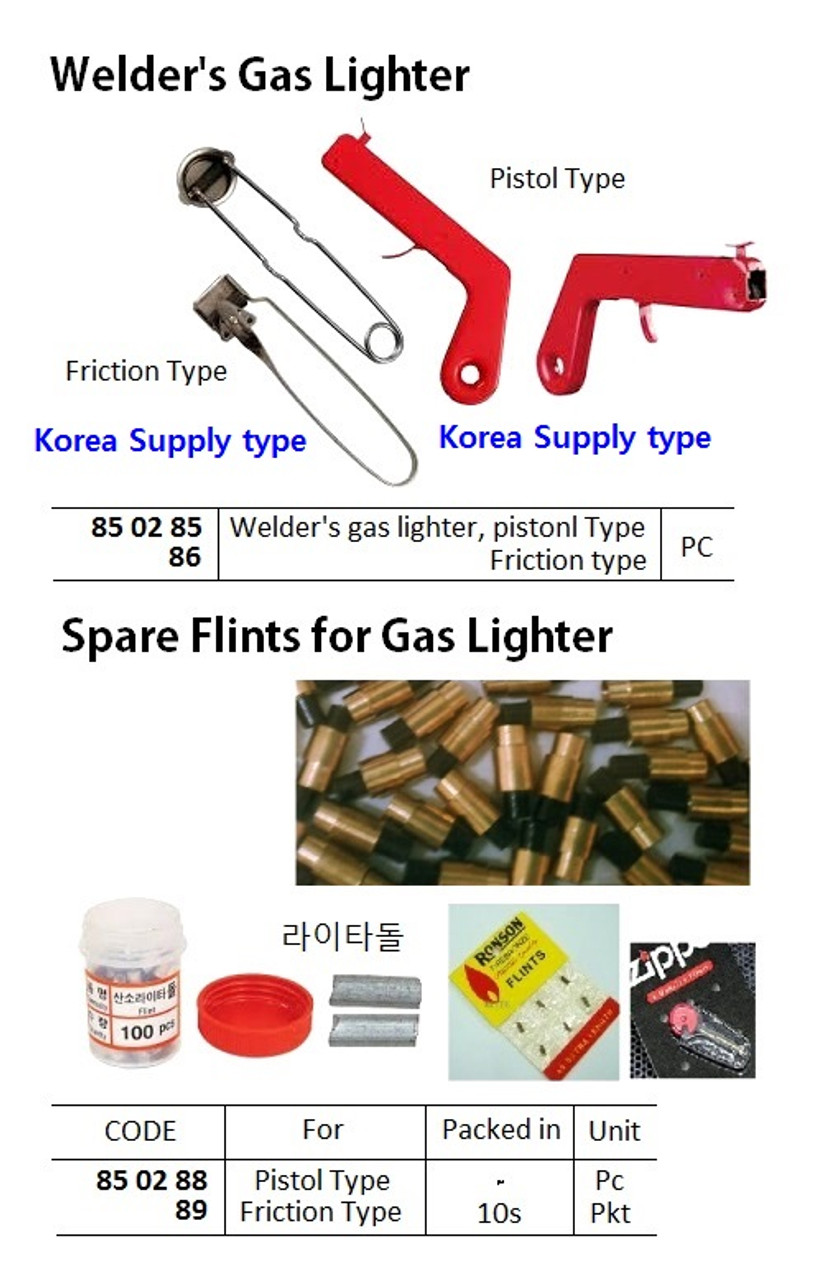 IMPA 850288 FLINTS FOR GAS LIGHTER GUN TYPE set of 100 pcs